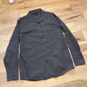 Claiborne Grey pinstripe long sleeve dress shirt sz Large